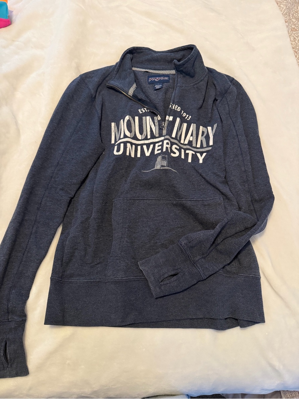 Jansport Navy Quarter-Zip Pullover with University Logo